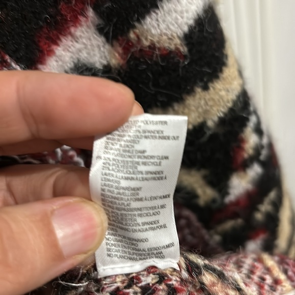 Anthropologie Multii Print Fringed Cardigan Jacket Sweater knee Length Coat 1X - Picture 5 of 8